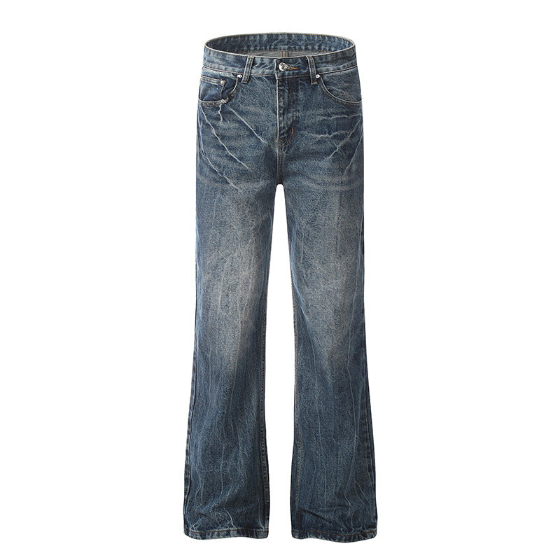 Ice blue lightning burst denim jeans