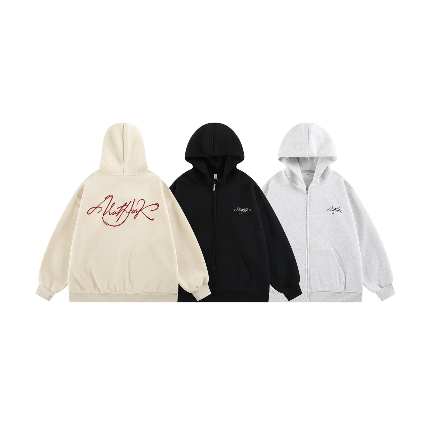Retro Simple Casual Loose Hooded Sweatshirt Cardigan