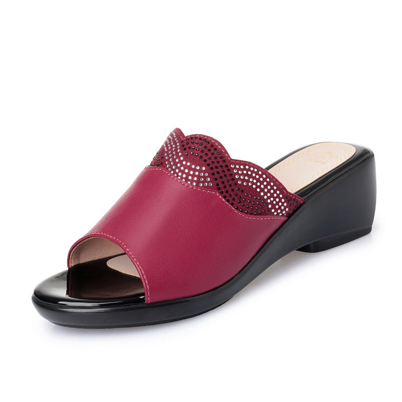Women's Sandals High Heel Waterproof Platform Thick Sole Casual Shoes Plus Size 43
