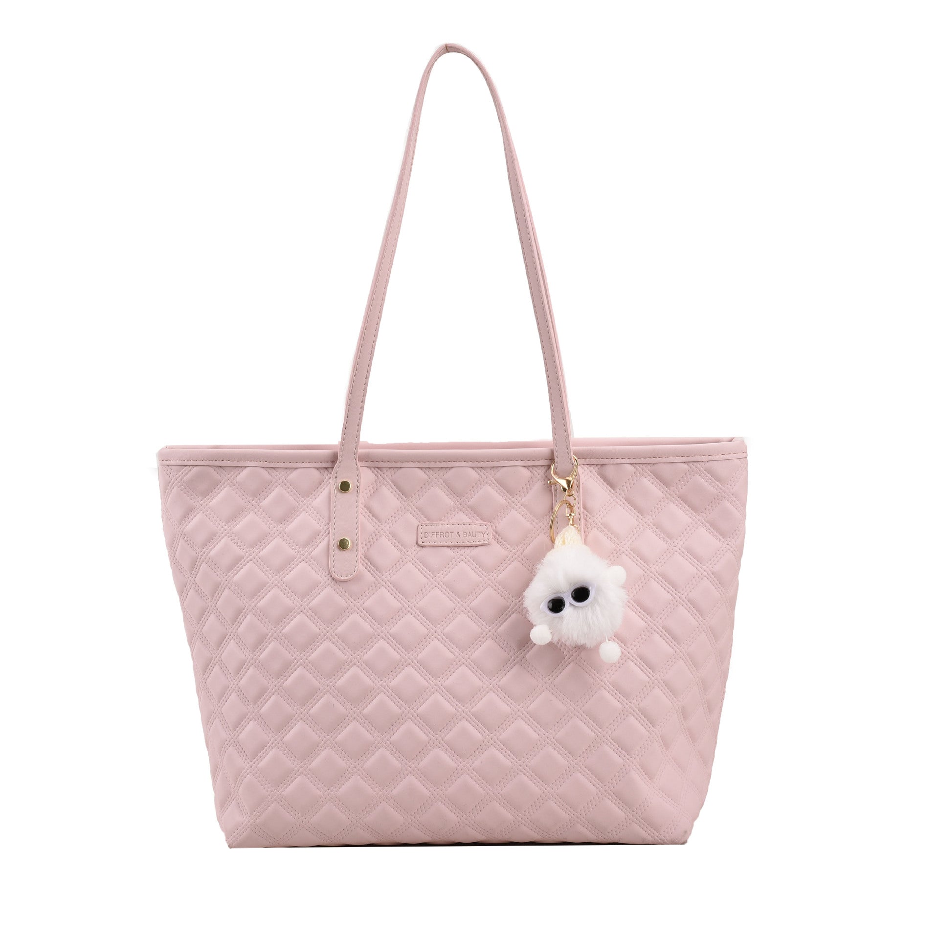 Commuter Shoulder Bag With A Diamond-check Pattern