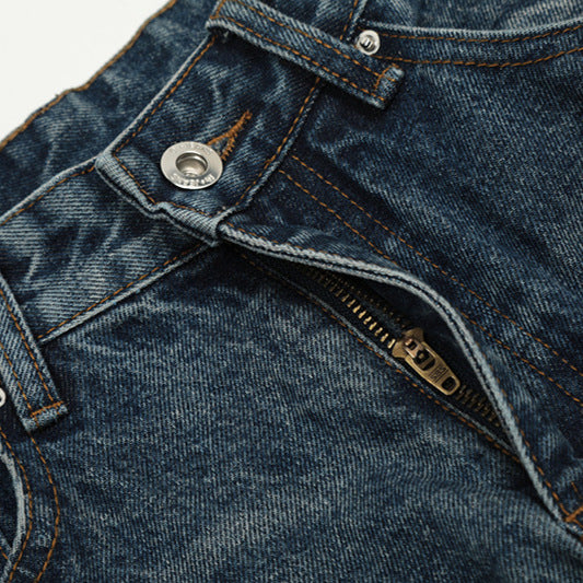 Ice blue lightning burst denim jeans