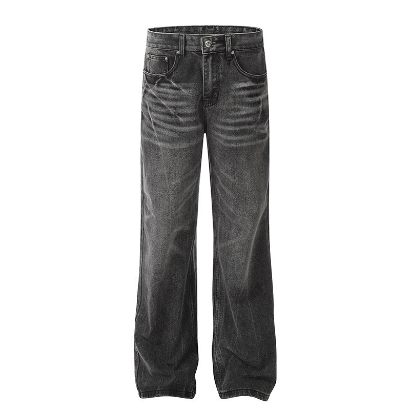 Ice blue lightning burst denim jeans