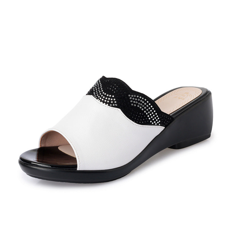 Women's Sandals High Heel Waterproof Platform Thick Sole Casual Shoes Plus Size 43