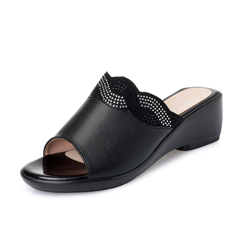 Women's Sandals High Heel Waterproof Platform Thick Sole Casual Shoes Plus Size 43