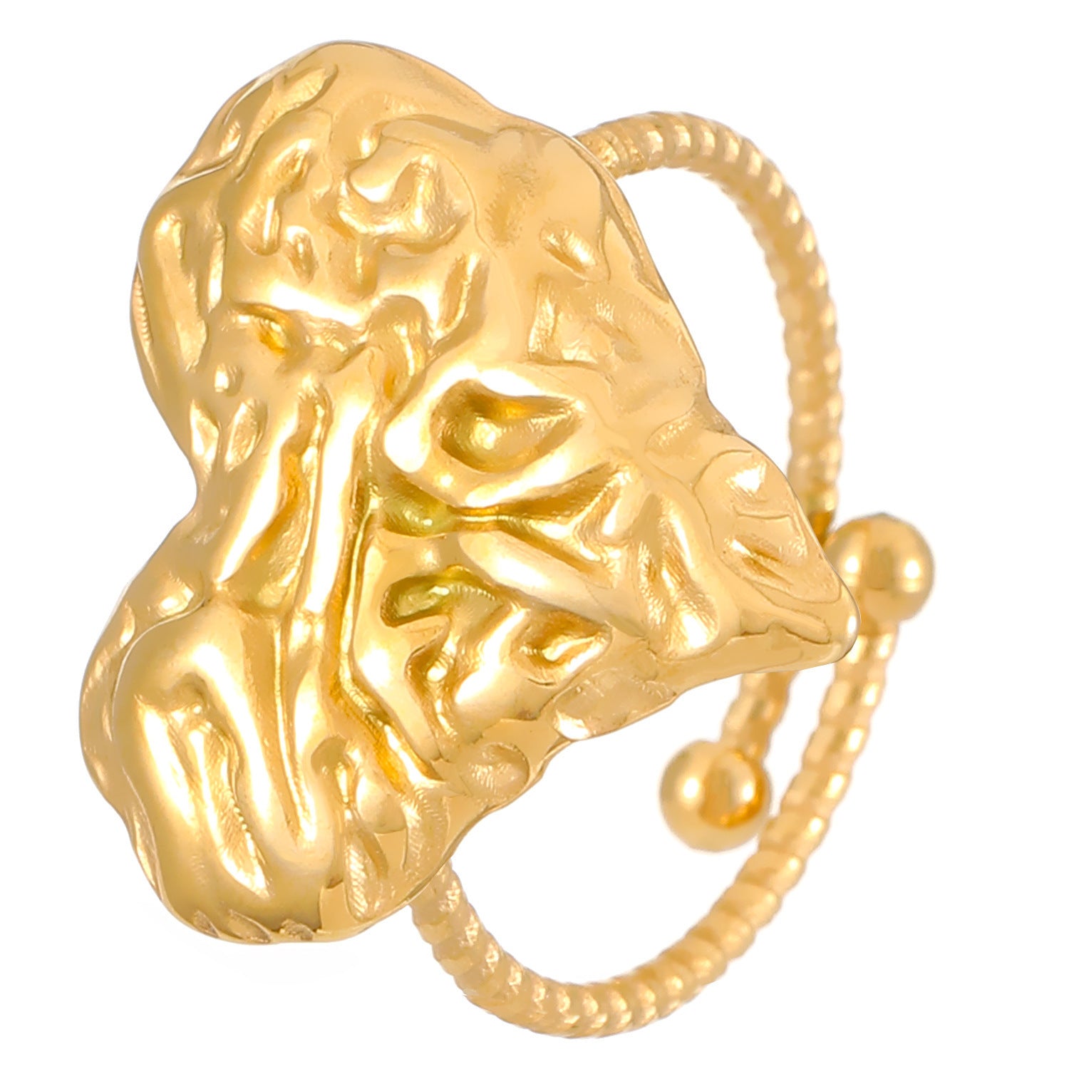 Stainless Steel Ring That Wont Fadefeaturing A Crab Heart Starfish And Turtle Design With An Adjustable Opening