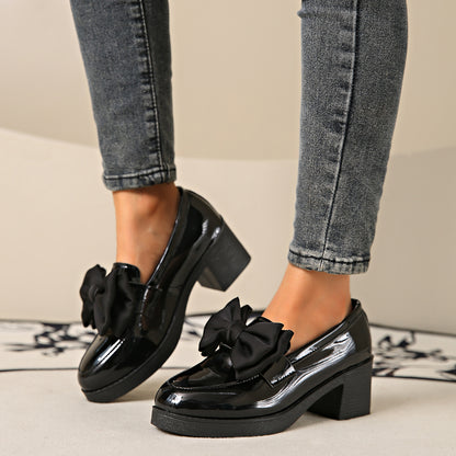 Womens Fashionable Bowtie Plus-Size High-Heel Pumps