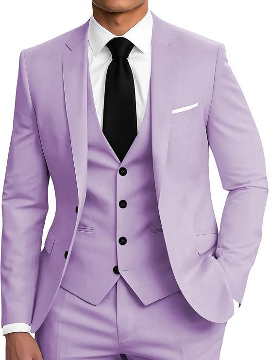 Mens Business Two-Button Suit Three-Piece Set