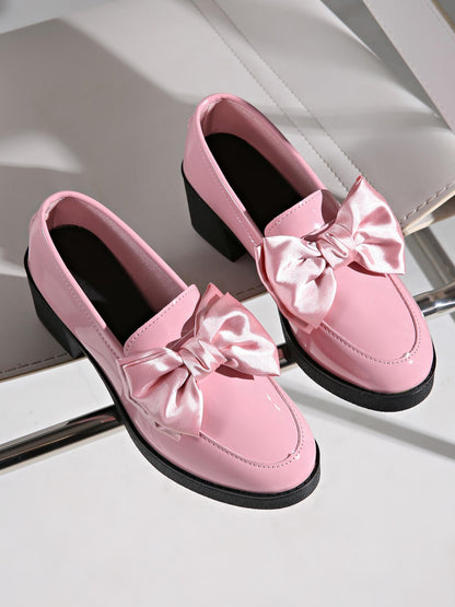 Womens Fashionable Bowtie Plus-Size High-Heel Pumps