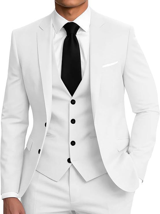 Mens Business Two-Button Suit Three-Piece Set