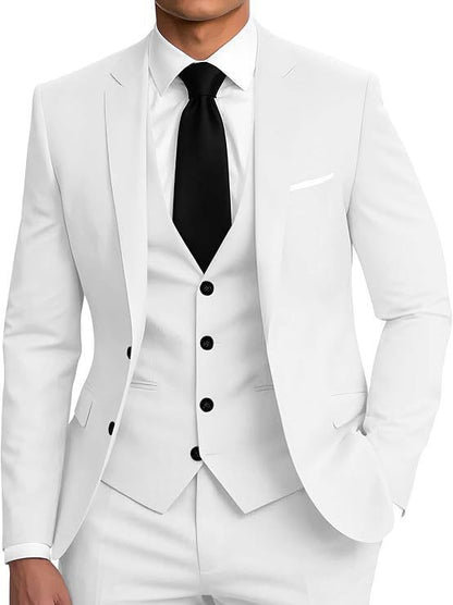 Mens Business Two-Button Suit Three-Piece Set