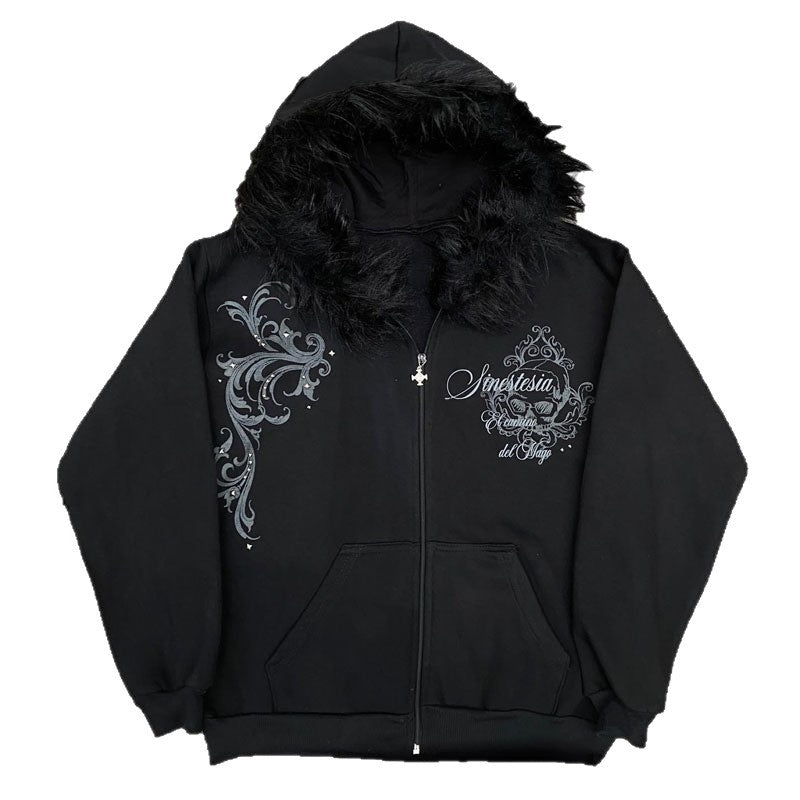 Short Gothic Punk Top With A Print