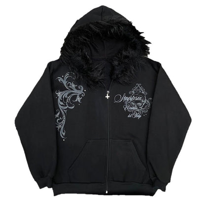 Short Gothic Punk Top With A Print