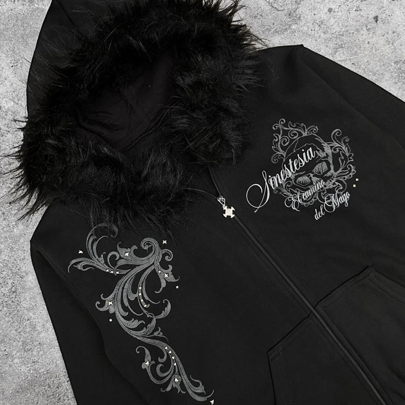 Short Gothic Punk Top With A Print