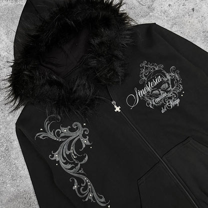 Short Gothic Punk Top With A Print