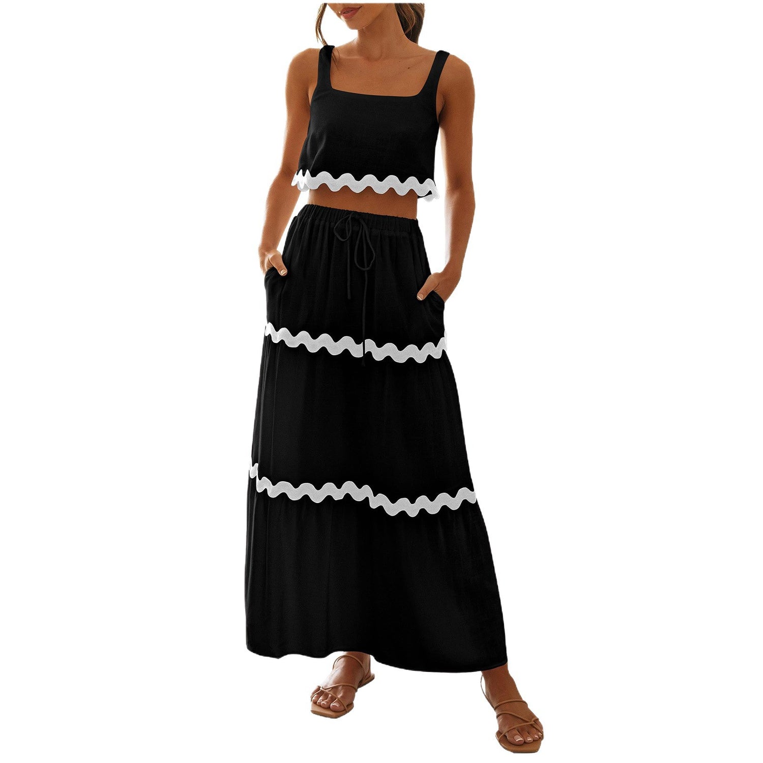 New SpringSummer Sleeveless Dress Set For Women
