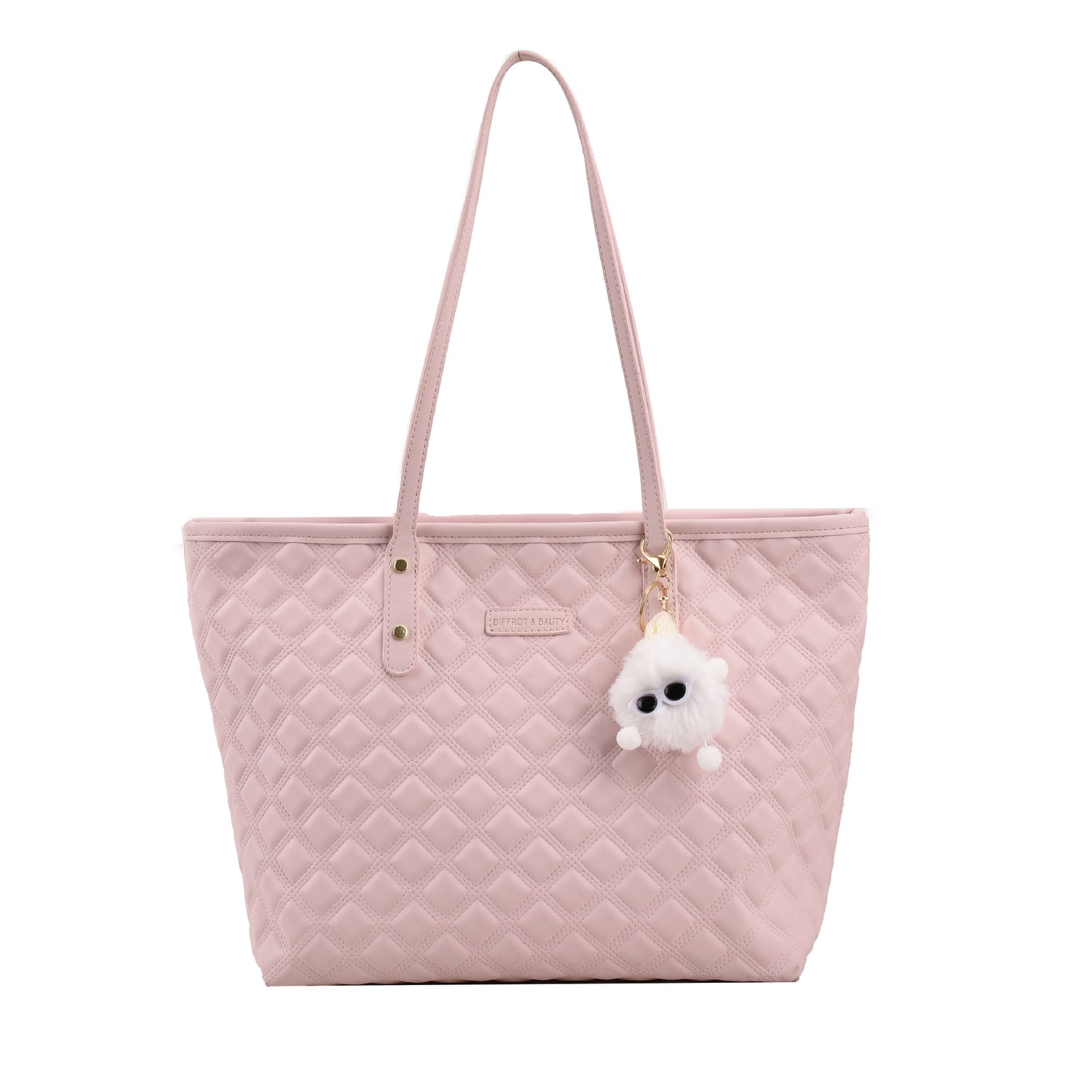 Commuter Shoulder Bag With A Diamond-check Pattern