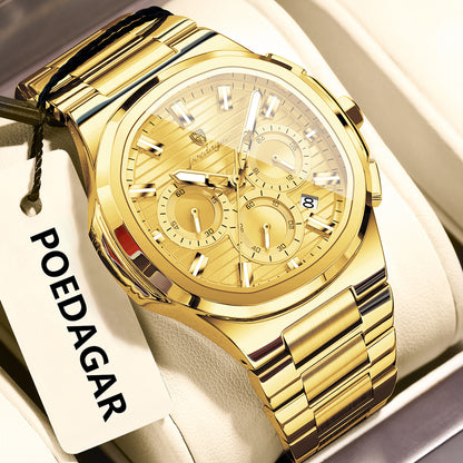Mens Waterproof Multifunctional Luminous Watch