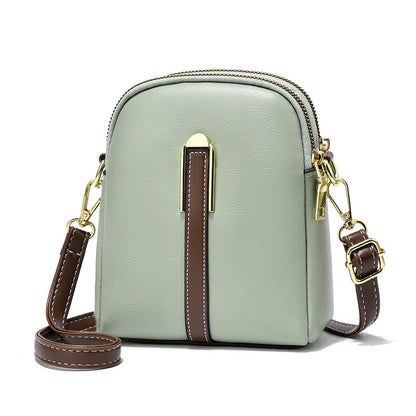 Vertical Soft Leather Shoulder Crossbody Bag Coin Purse