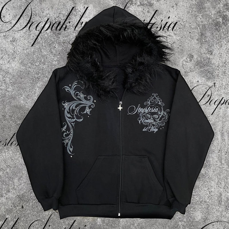 Short Gothic Punk Top With A Print