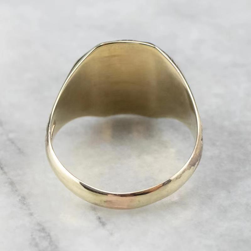Fashionable Vintage Carved Letter Womens Ring