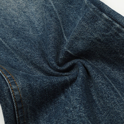 Ice blue lightning burst denim jeans