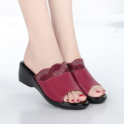 Women's Sandals High Heel Waterproof Platform Thick Sole Casual Shoes Plus Size 43