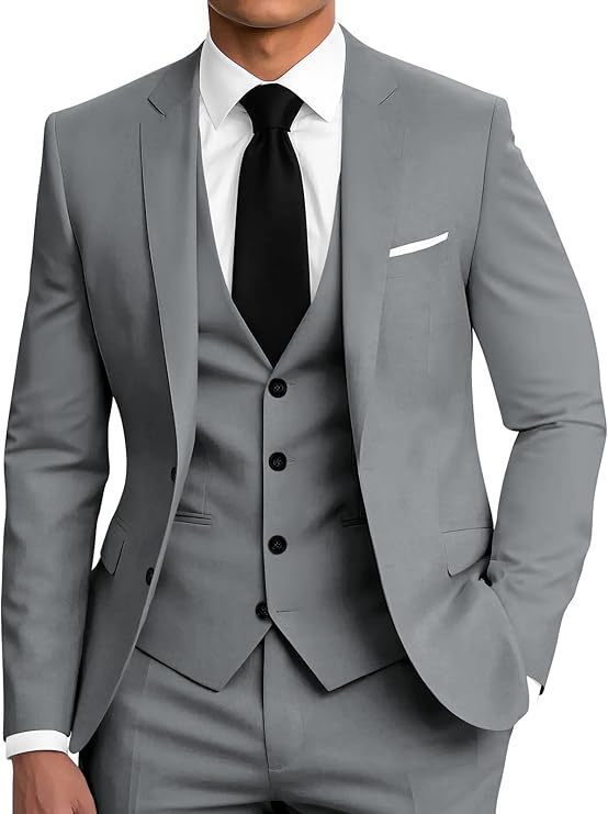 Mens Business Two-Button Suit Three-Piece Set