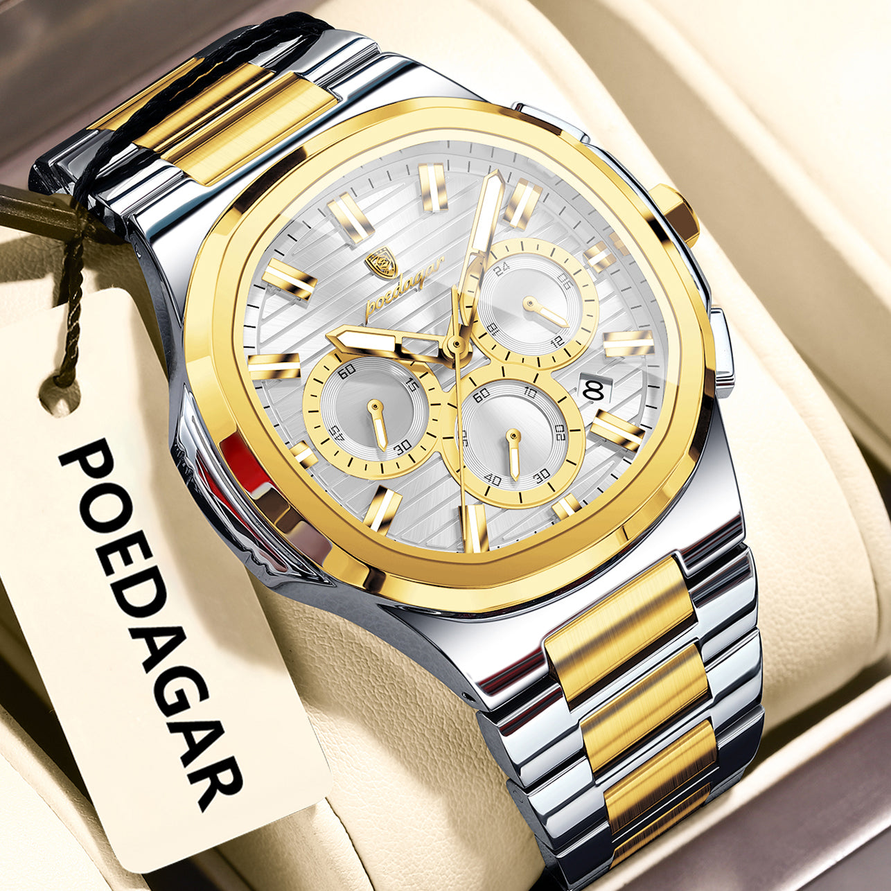 Mens Waterproof Multifunctional Luminous Watch