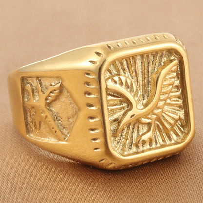 Mens Stainless Steel Eagle Ring