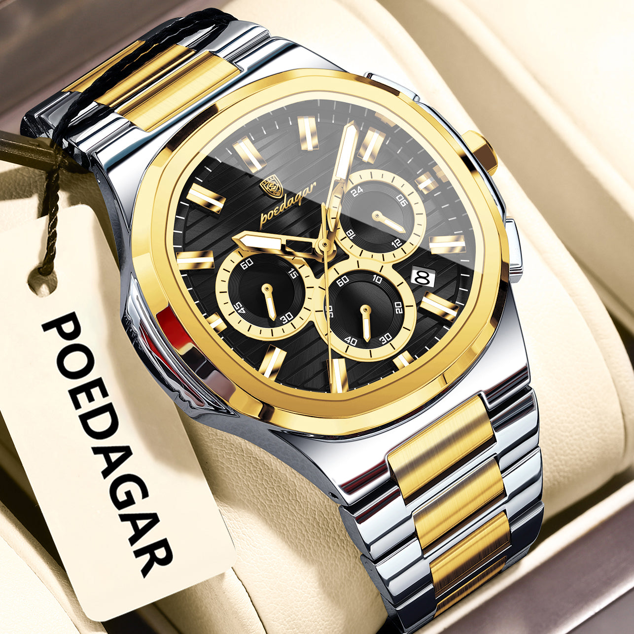 Mens Waterproof Multifunctional Luminous Watch