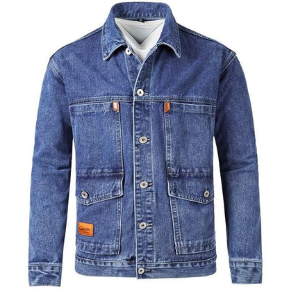Mens Denim Jacket Korean-StyleHandsome And Slim-Fit