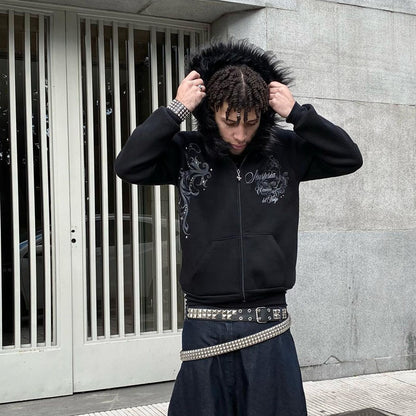 Short Gothic Punk Top With A Print