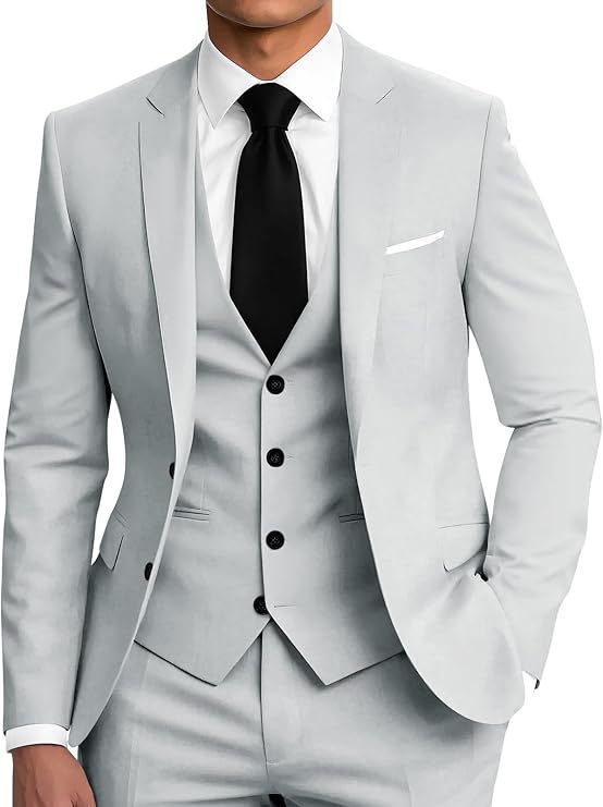 Mens Business Two-Button Suit Three-Piece Set